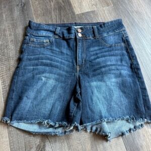 Denim Frayed Hem Women Shorts